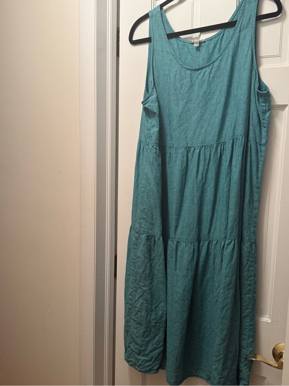Eileen Fisher Teal Tiered Dress